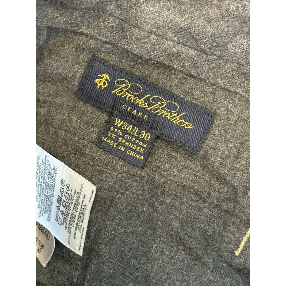 Brooks Brothers Khaki Pants Men's 34x30 Beige Clark Heavy Stretch Chino Vtg YKK‎